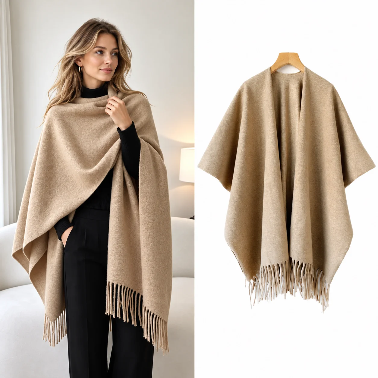 Winter Shawl Cape Womens Thick - огляд і ціна Woven Scarf Blanket