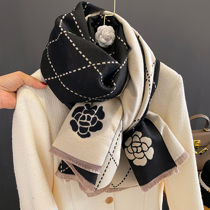 Winter Scarf Women Luxury Flor - огляд і ціна Woven Scarf Blanket