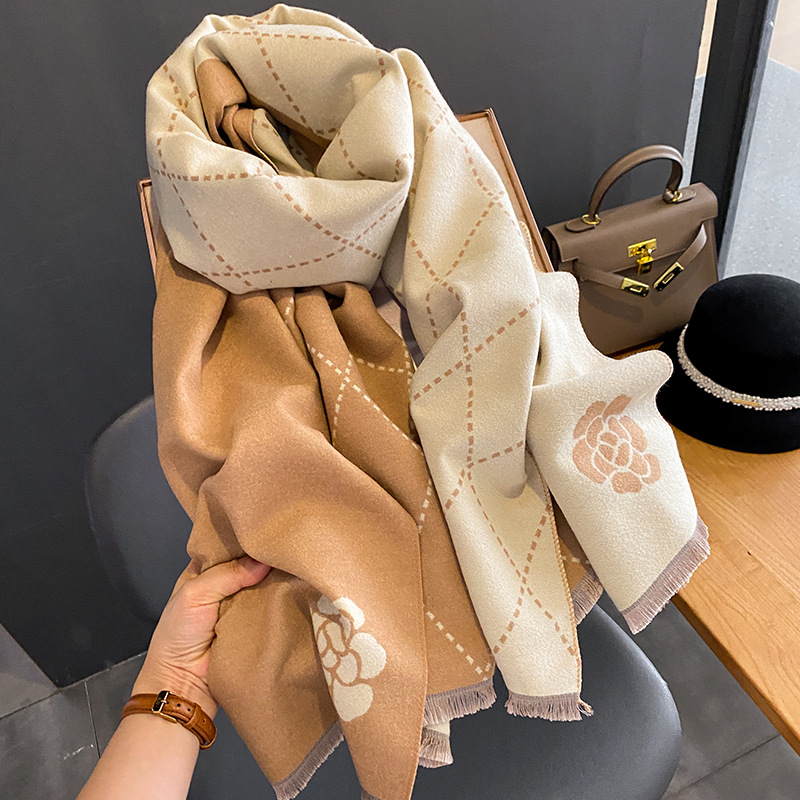 Winter Scarf Women Luxury Flor - огляд і ціна Woven Scarf Blanket